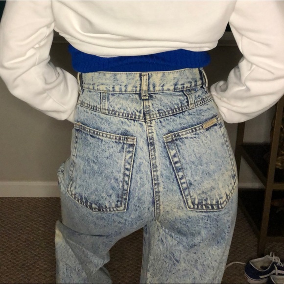 Vintage acid washed high waisted 80’s jeans long - Picture 8 of 14
